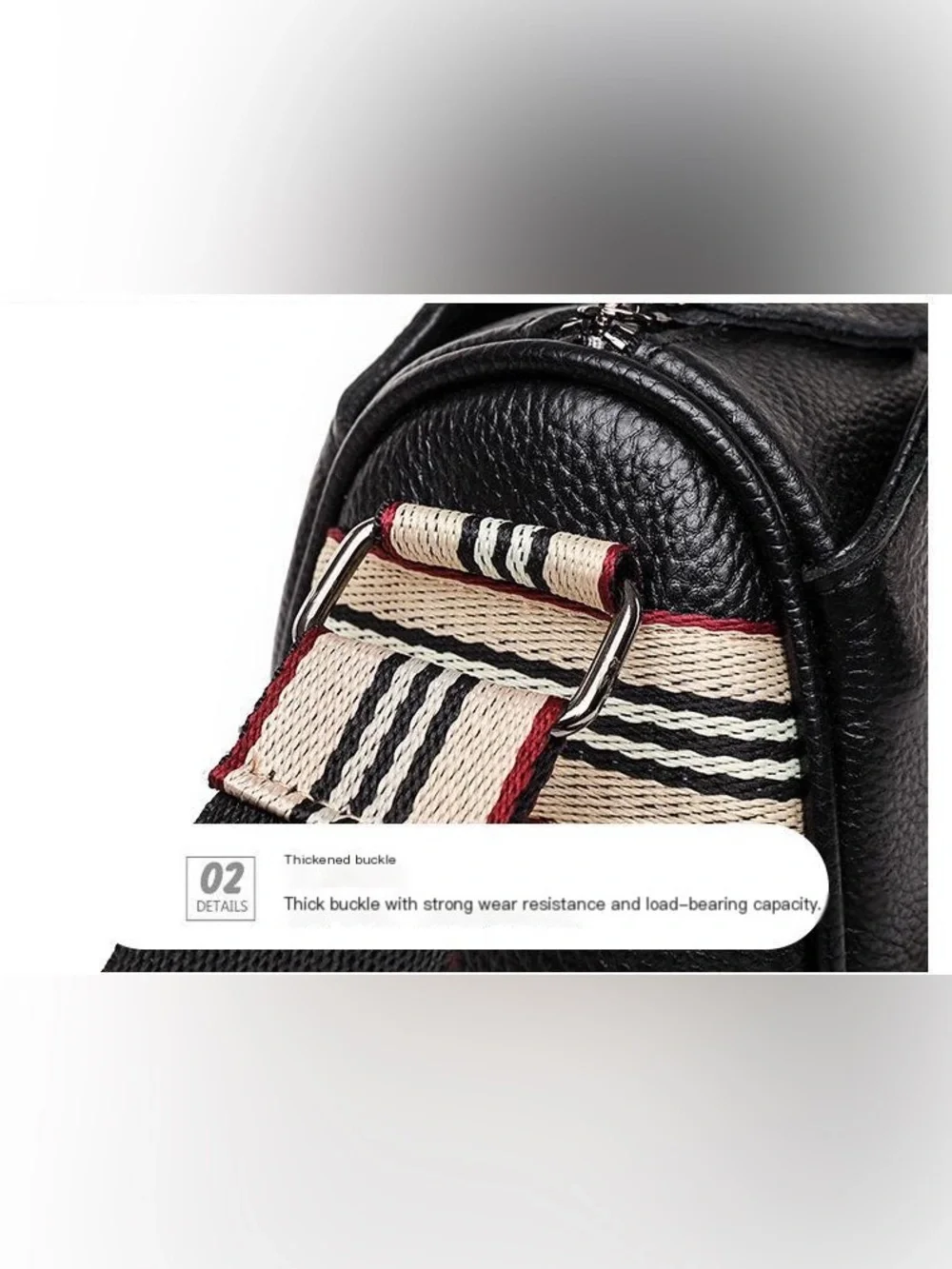 Genuine Leather Mustard Crossbody Bag with Striped Detachable Strap